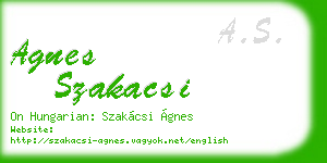 agnes szakacsi business card